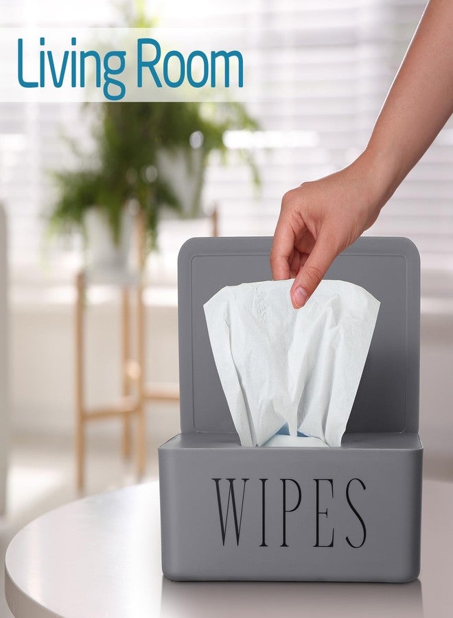 Singhoow 3 Pack Baby Wipes Dispenser Holder Wipe Container for Bathroom with Lid Toilet Tissue Paper Storage Refillable Box for Home Office Cars(Small,Black, White, Gray) - Image 5
